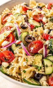 Final plated 15 Easy Pasta Salad Recipes You Can Make in 30 Minutes served as a hero shot