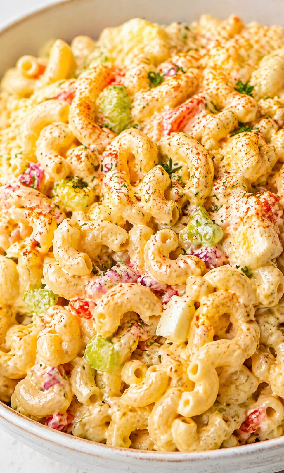 Final plated Dolly Parton's Macaroni Salad: Ultimate Creamy Comfort Dish served as a hero shot