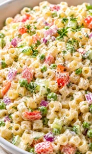 Final plated Ditalini Pasta Salad: The Ultimate 25-Minute Creamy Summer Classic served as a hero shot