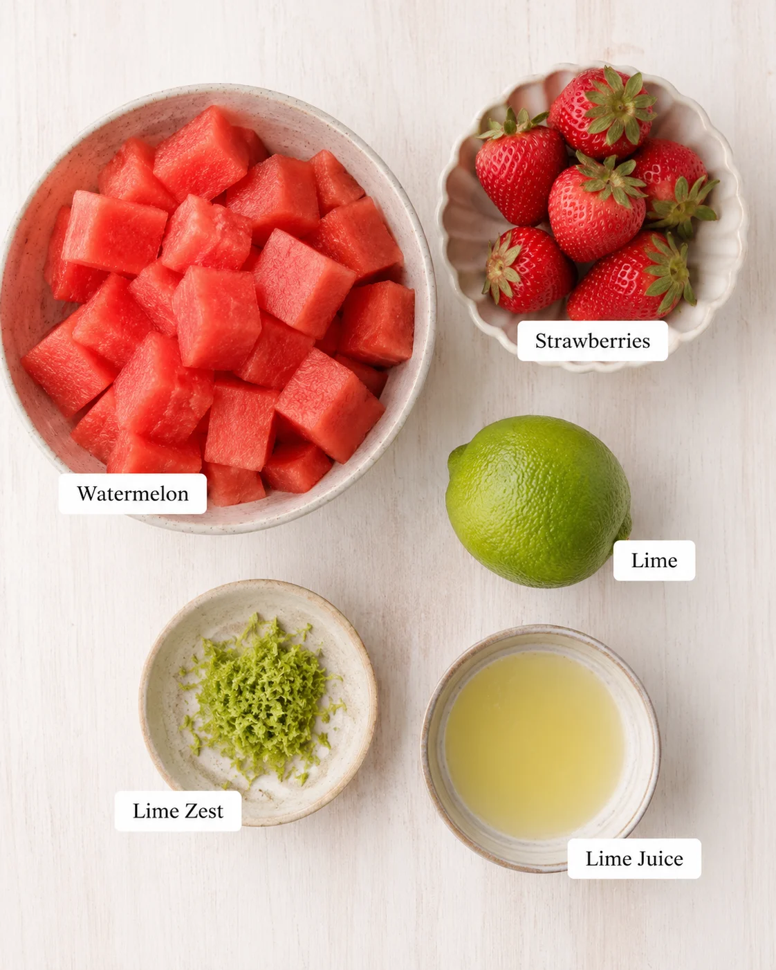 Strawberry Watermelon Popsicles Delight Fresh watermelon, strawberries, lime, and zest for homemade popsicles.