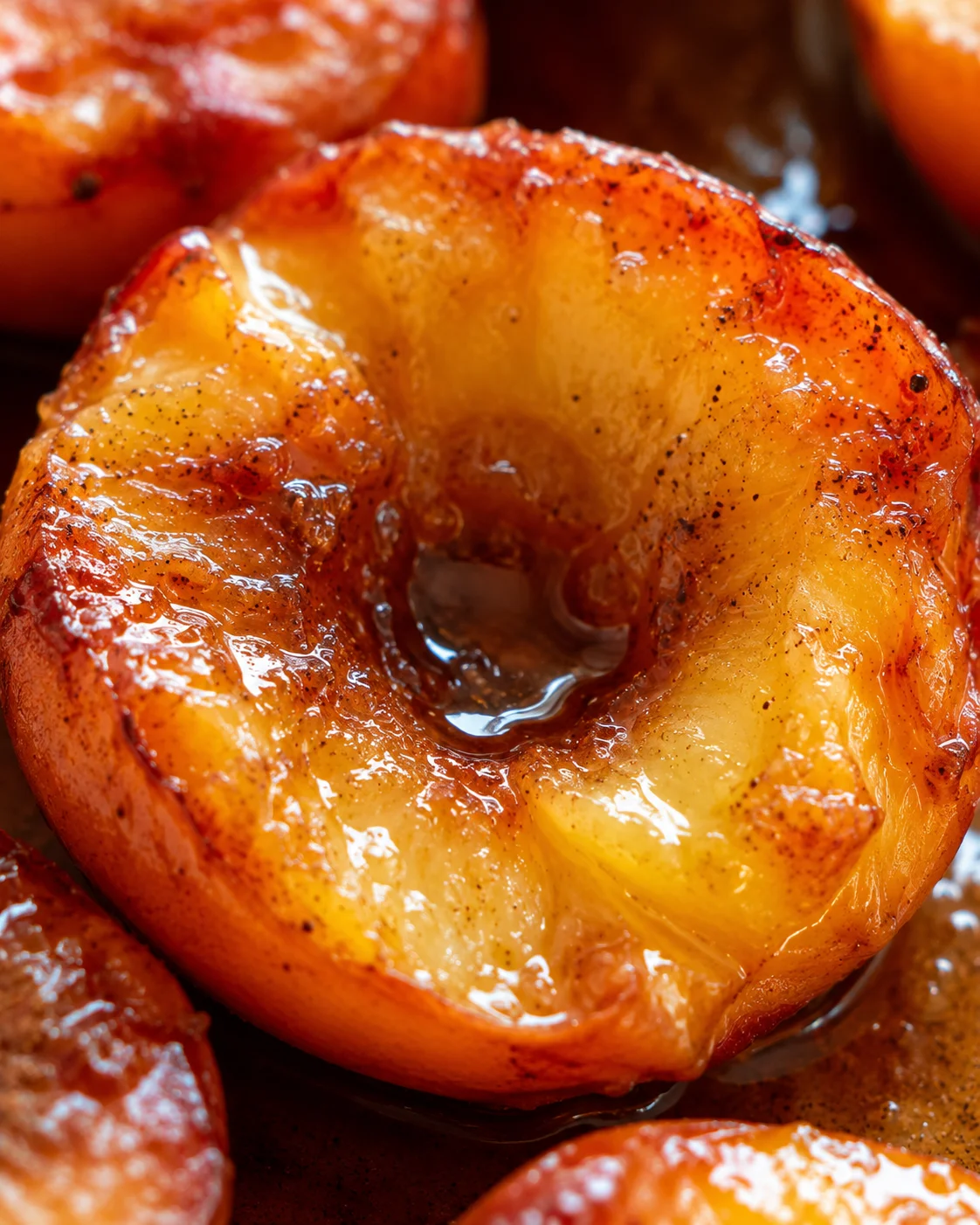 Baked Nectarines with Cinnamon Honey Sauce Juicy baked nectarines drizzled with warm cinnamon honey sauce, ready to serve.