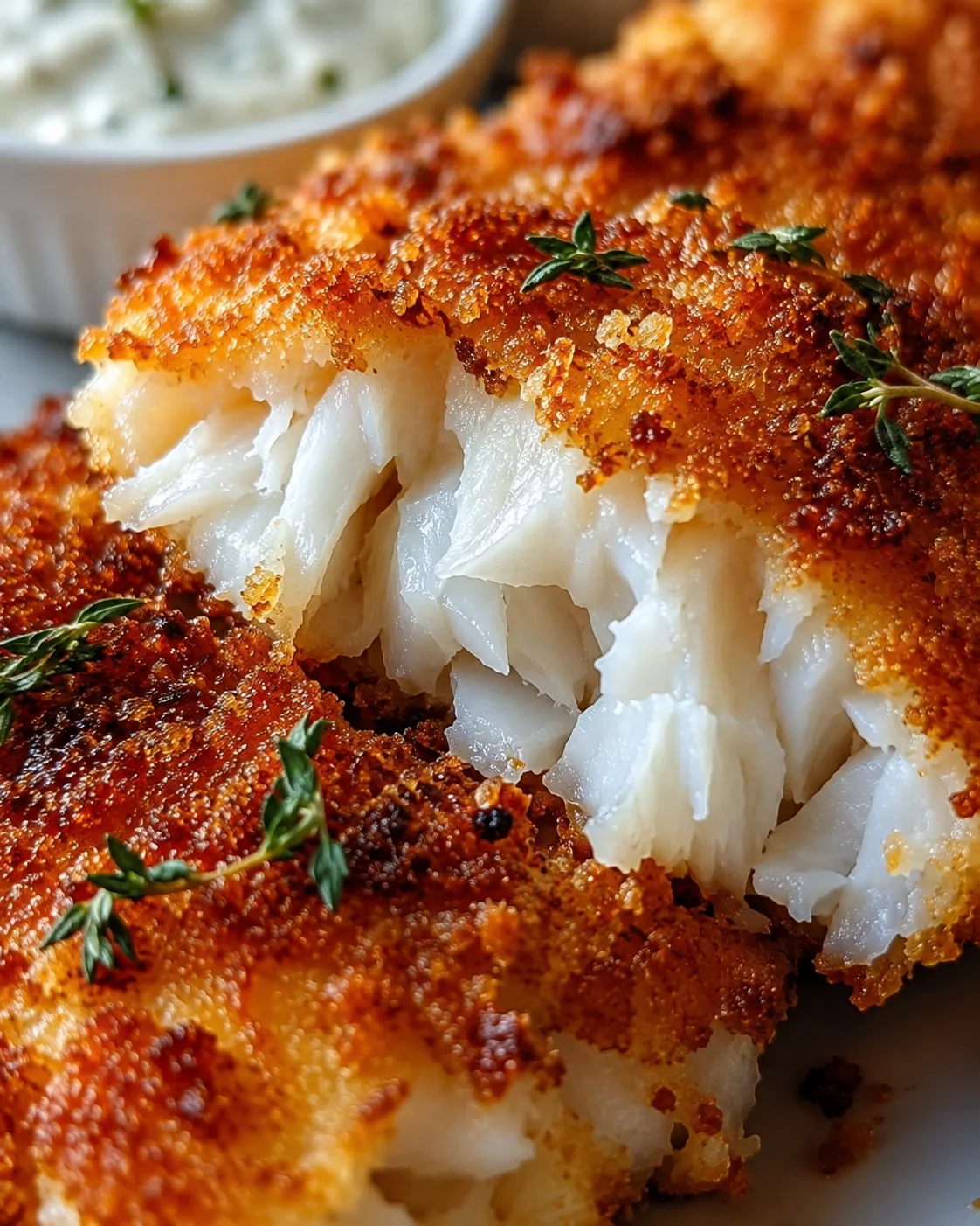 Golden, crispy air fryer cod fillets with flaky white interior and seasoned crust