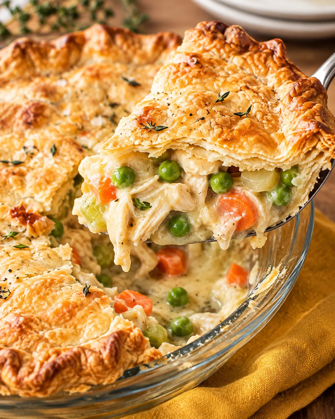 Alternate close-up serving of Chicken Pot Pie